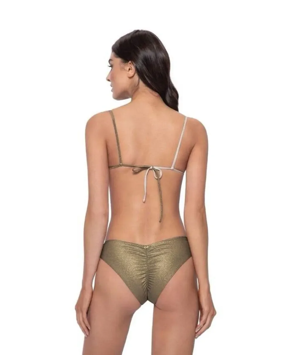 New. PQ gold metallic teeny bikini. Retails $154